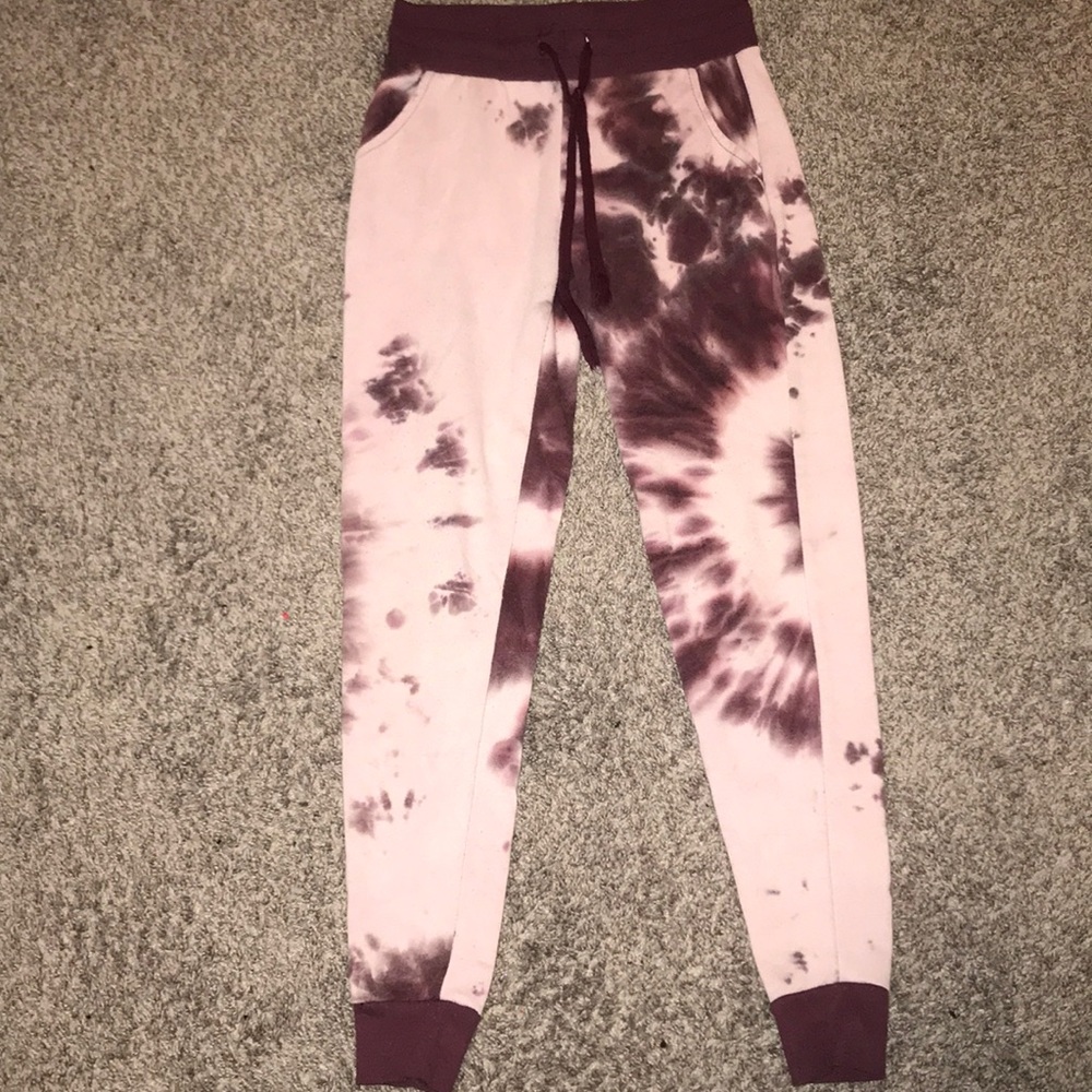 cute pink and purple tye dye joggers